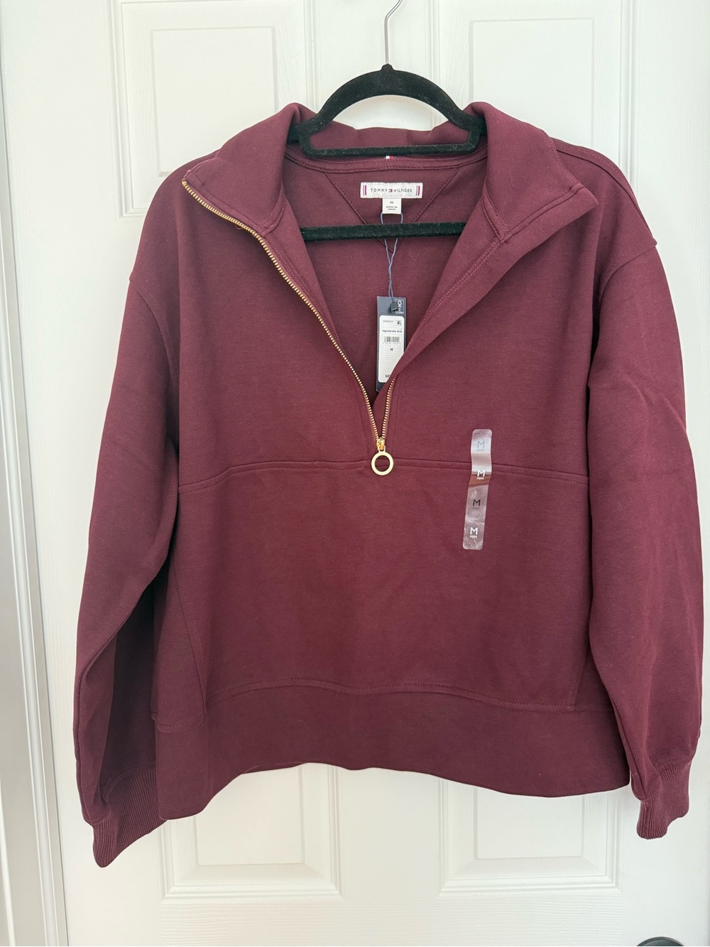 Tommy Hilfiger NWT Quarter-Zip Pullover in Burgundy